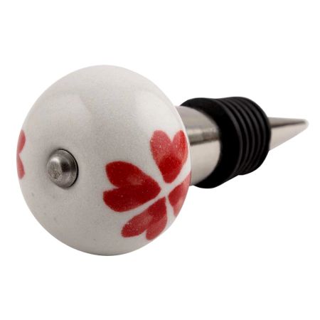 Red Heart Ceramic Wine Stopper